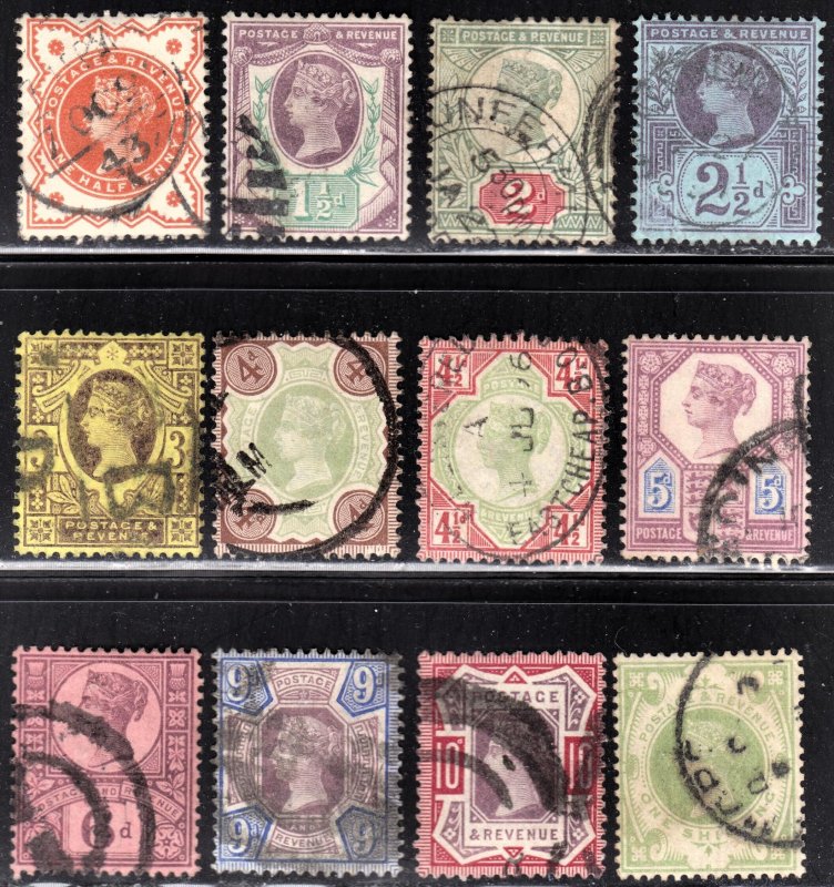 Great Britain Scott 111-122  complete set  F to VF used. FREE...