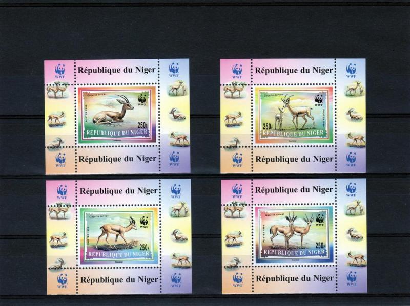 Niger 1998 WWF Dorcas Gazelle (4) Deluxe Perforated mnh.vf