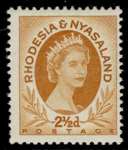 RHODESIA & NYASALAND QEII SG3a, 2½d ochre, M MINT.