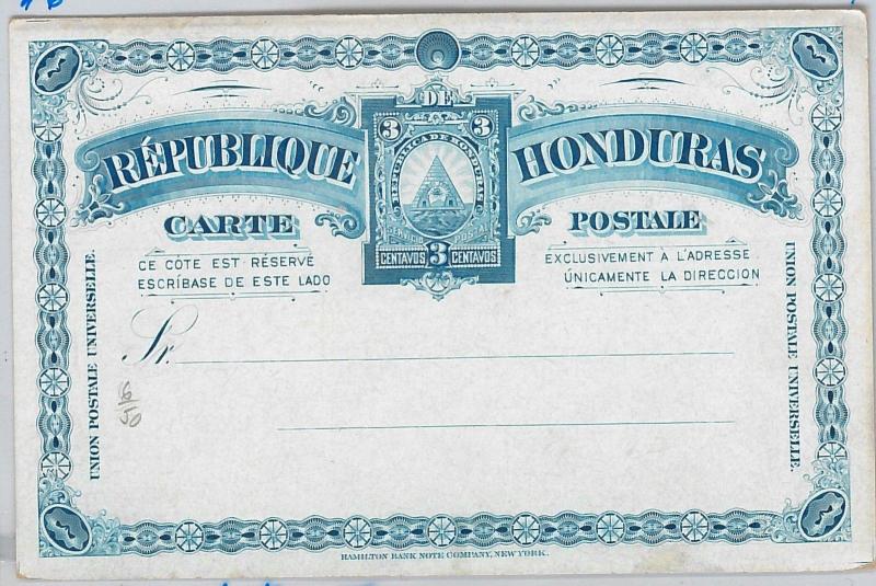 40346   HONDURAS - - POSTAL STATIONERY CARD: Higgings & Gage # 6 