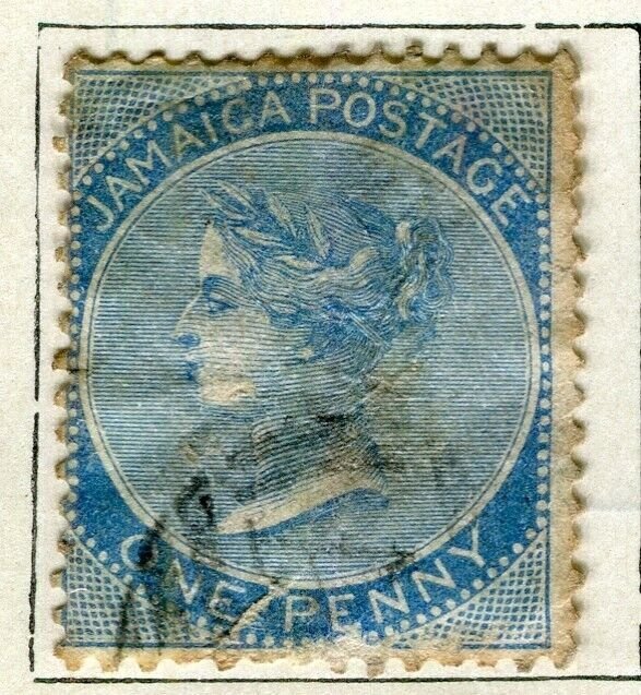 JAMAICA; 1871 early classic QV issue used 1d. value