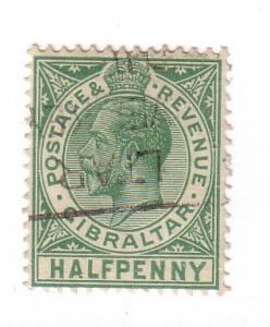 Gibraltar Sc 76 1926 ½ d green G V stamp used