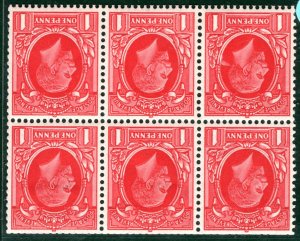 GB KGV Variety SG.440wi 1d INVERTED WATERMARK Booklet Pane{6} Mint Cat £95 SBR98