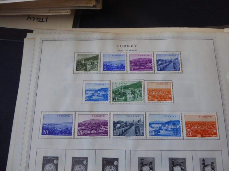 Turkey 1865-1960 Stamp Collection on Album Pages 