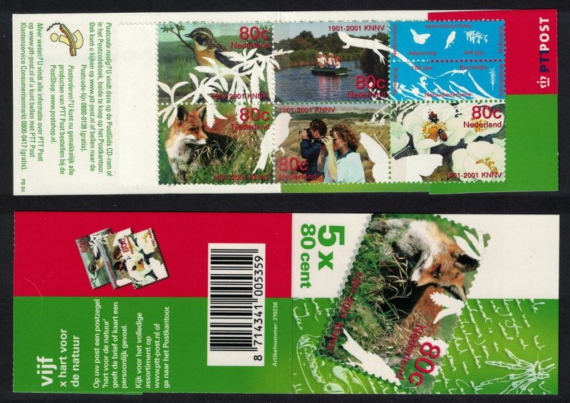 Netherlands Whinchat Bird Fox Bird Watching Booklet 2001 MNH SG#2080-2084