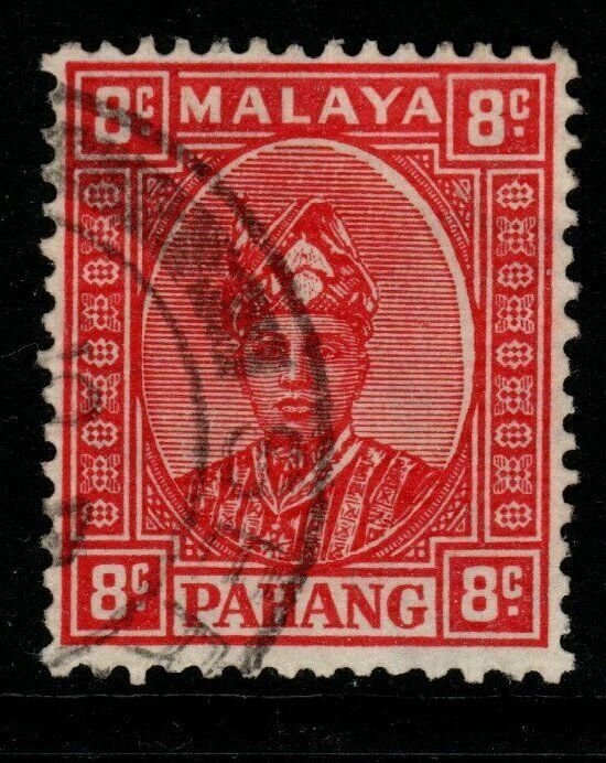 MALAYA PAHANG SG36 1941 8c SCARLET FINE USED