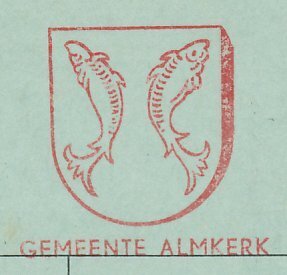 Meter card Netherlands 1962 Fish - Municipal coat of arms Almkerk
