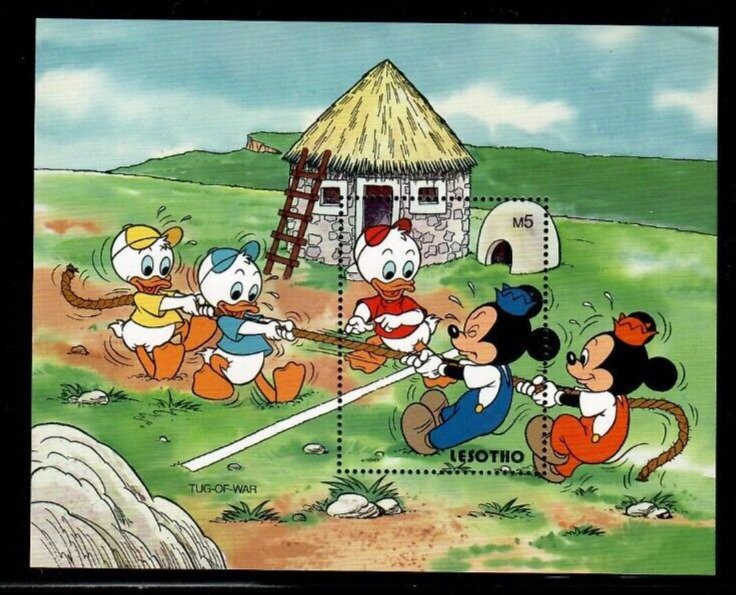 Lesotho 1991 - Disney Children's games - Souvenir Stamp Sheet - Scott #870 - MNH