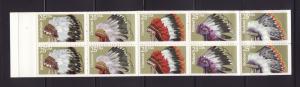 United States BK179 Complete Booklet MNH Indian Headdresses