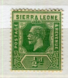 SIERRA LEONE; 1912-20 early GV issue fine Mint hinged Shade of 1/2d. value