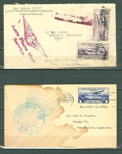 HAITI 1930-31-32 LOT of (5) AIRCOVERS..VARIED CONDITION