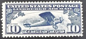 US #C10 MH F/VF 10c Airmail Spirit of St Louis 1927 [U4.5.2]