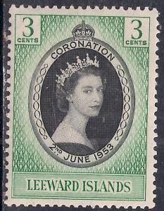 Leeward Islands 1953 QE2 3ct Coronation MM SG 125 ( R1149 )