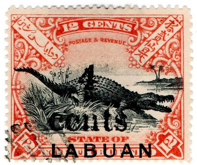 (I.B) Labuan Postal : 4c on 12c OP