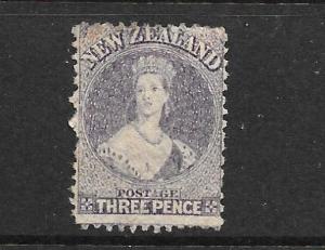 NEW ZEALAND 1864-67  3d  LILAC  FFQ  MLH  P12 1/2  CP A3D   SG 117 CHALON