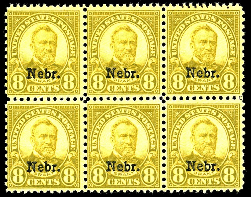 U.S. #677 MINT BLOCK OF 6 NG