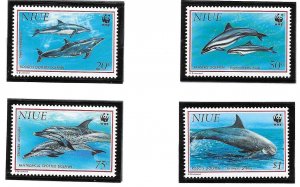 NIUE Sc 651-4 NH issue of 1992 - WWF - SEA LIFE - DELPHINES