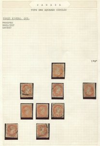 CANADA SQUARED CIRCLE CANCEL STUDY LOT TYPE I THREE RIVERS, QUE