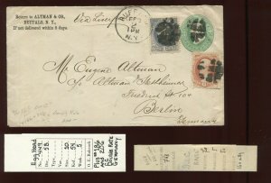 U168 UPRATED CORNER CARD COVER BUFFALO NY TO BERLIN GERMANY (CV 231)