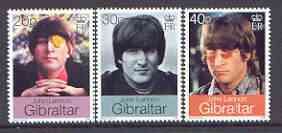 GIBRALTAR - 1999 - Lennon-Ono Wedding - Perf 3v Set - Mint Never Hinged