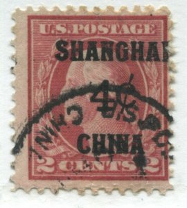 USA 1919 2 cents overprinted Shanghai China 4¢ used