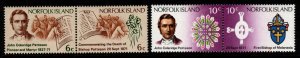 NORFOLK ISLAND SG121/4 1971 DEATH CENTENARY OF BISHOP PATTERSON MNH