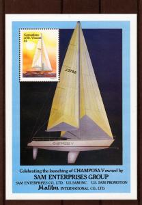 St.Vincent Grenadines 1988 America's Cup Yachts Set (6v) + 1 Souvenir Sheet MNH