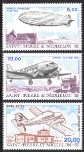 St. Pierre & Miquelon #C63-C65 1988-1989 Aircraft Set MNH