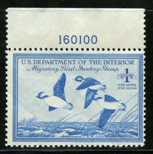 US Scott RW15 Buffleheads Duck stamp PNS TOP 160100 Mint Never Hinged