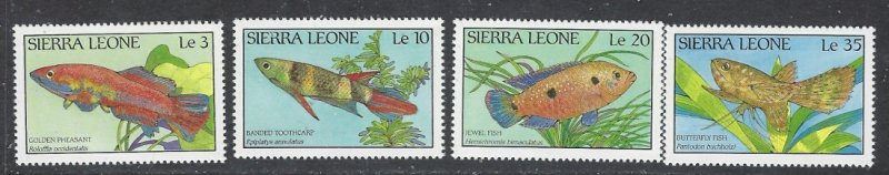 Sierra Leone 959-62 MNH 1988 Fish (ap7274)