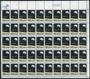 Apollo 8 Space Complete Sheet Fifty 6 Cent Postage Stamps Scott 1371