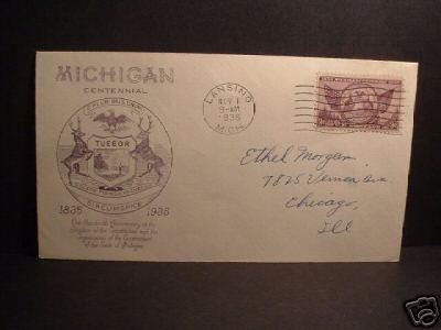 FDC 775 - 3c Michiogan Statehood - Grimsland 3093