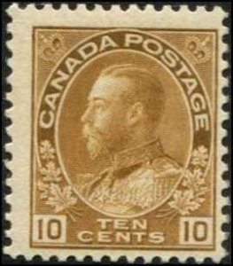 Canada SC# 118b KGV 10c MNH yellow -brown  SCV $150.00