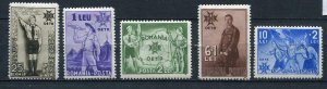 Romania 1935 Mi 484-8 Sc B 50-4 Boy Scouts MH CV 75 euro SKU 1059