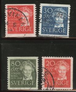 SWEDEN Scott 404-407 1949 used stamp set CV$1.75