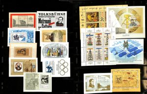 Germany DDR Stamp Collection on 10 Pages, Mint Sets & Sheets, All Different