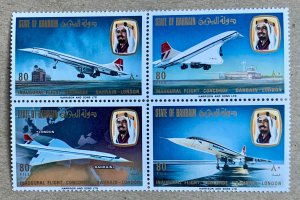 Bahrain 1976 Concorde block, MNH. Scott 247b, CV $16.00. Michel 248-251, CV €19