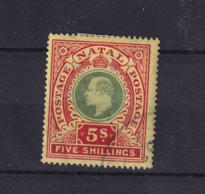 Natal KEVII 1908 5/- SG169 VFU BP161024