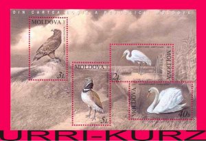 MOLDOVA 2003 Nature Fauna Rare Birds Red Book Swan Heron Eagle Bustard s-s MNH