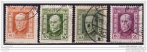 Czechoslovakia 1925, President Masaryk, sc#95-97, used