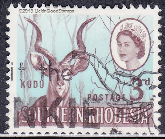 Southern Rhodesia 98 USED 1964 Wild Kudu, Elephant Cancel