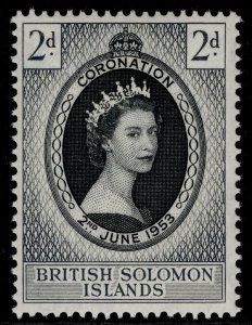 BRITISH SOLOMON ISLANDS QEII SG81, 2d 1953 CORONATION, NH MINT.