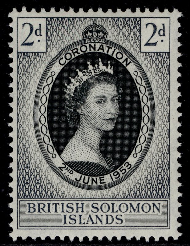 BRITISH SOLOMON ISLANDS QEII SG81, 2d 1953 CORONATION, NH MINT.