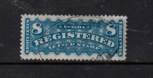 Canada #F3 Extra Fine Used With Ideal Registration Oval Cancel