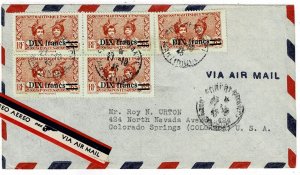 Martinique 1945 Fort de France cancel on airmail cover to the U.S., Scott 194