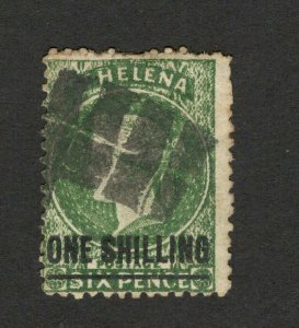 St Hellena - USED - Queen Victoria overprint One Shilling - perf. 12½