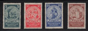 Germany Sc #B8-11 (1924) Feeding the Hungry Semi-Postal Set Mint VF H