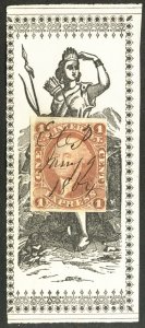 #R1a   Scott CV $100  #R  1a VF on piece, super fresh stamp and paper,  VERY ...