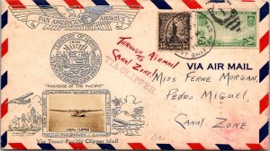1938 Honululu Hawaii USA Clipper Airmail First Flight Cover FFC to Canal Zone