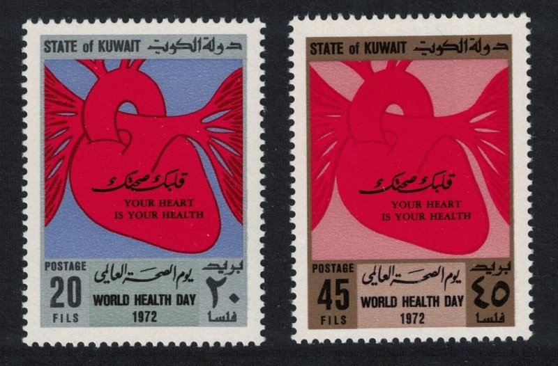 Kuwait World Health Day Heart Month 2v 1972 MNH SG#543-544